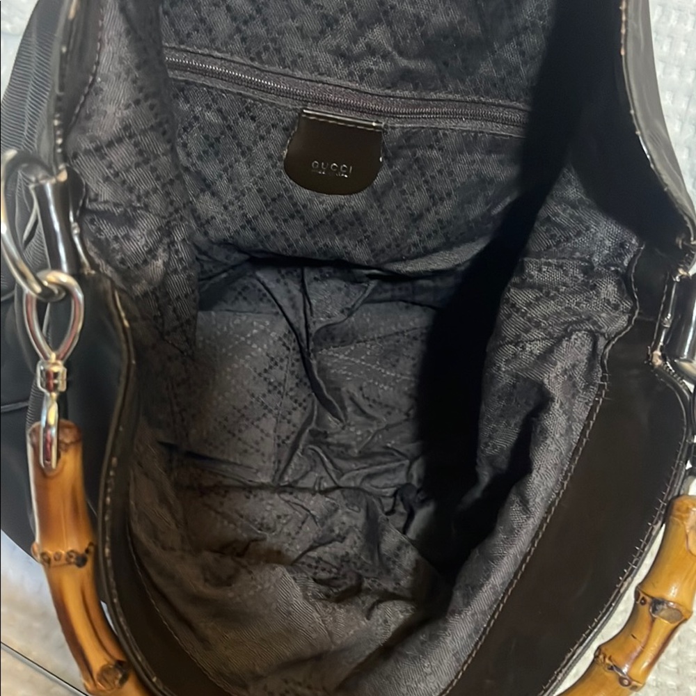 Gucci bamboo black nylon tote/hand bag - Picture 9 of 14